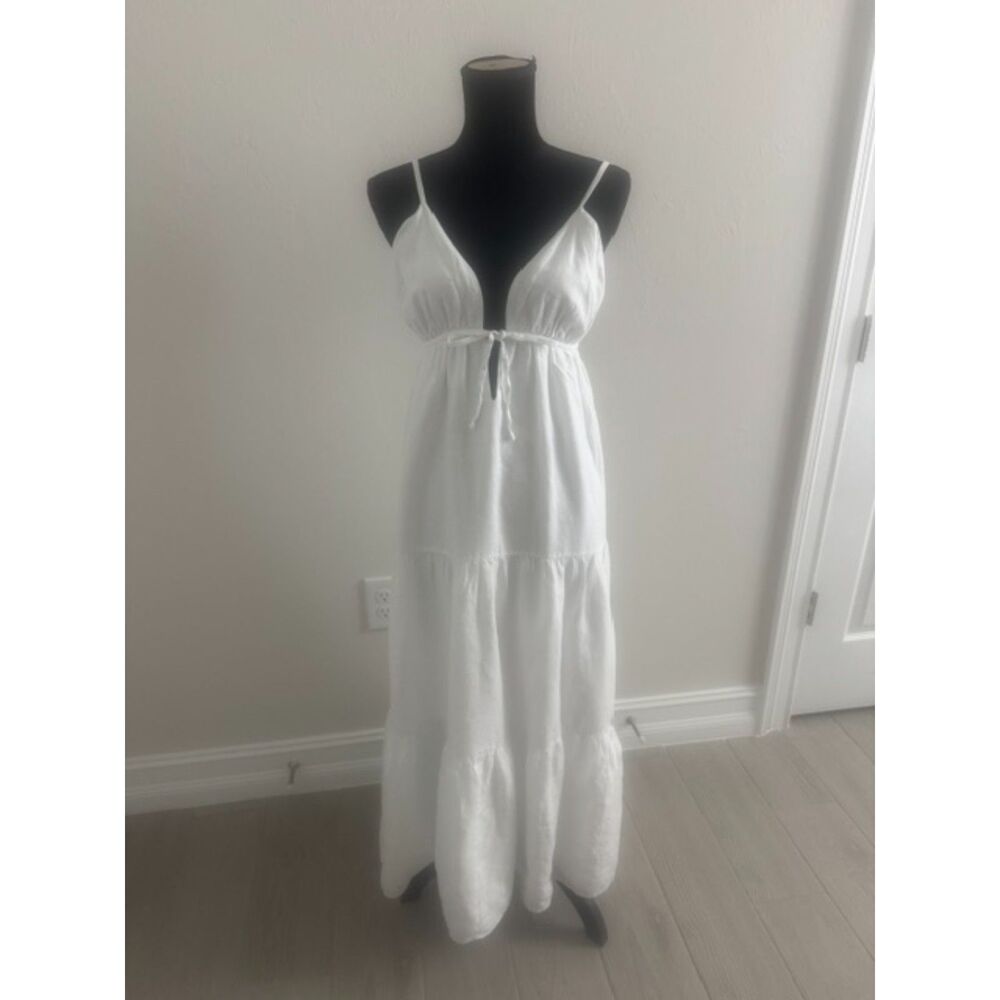 NWOT Reformation Odella White Linen dress, size S.